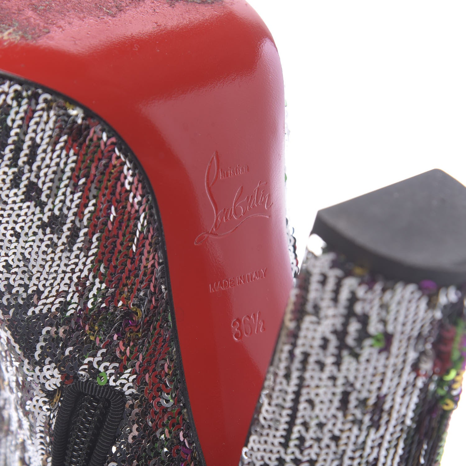 Christian Louboutin Paillettes Moulamax 100 Booties 36.5 Multicolor 10 of 12