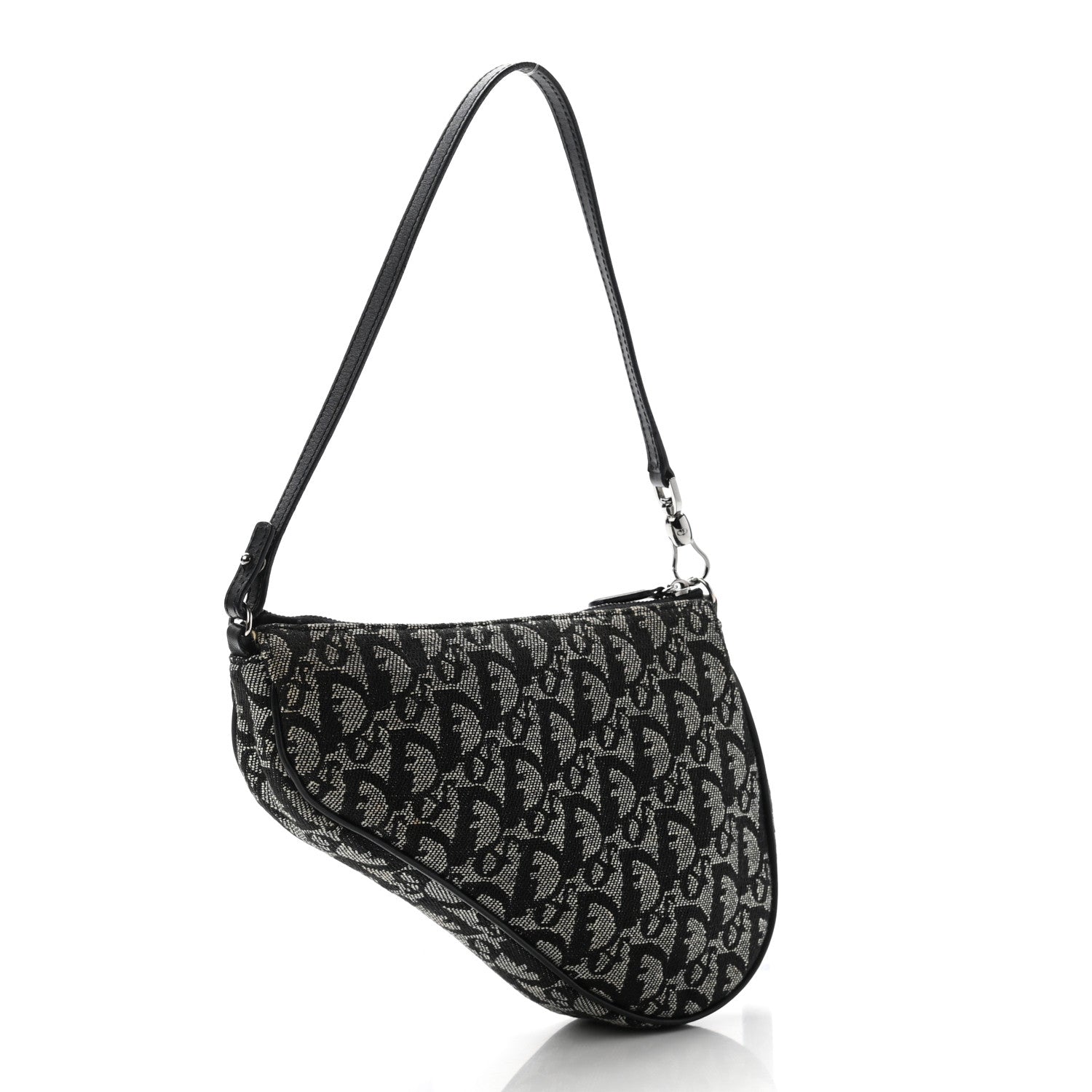 Christian Dior Monogram Mini Saddle Pochette Black 2 of 12