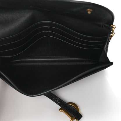 Christian Dior Goatskin Saddle Long Wallet With Chain Black 5 of 10
