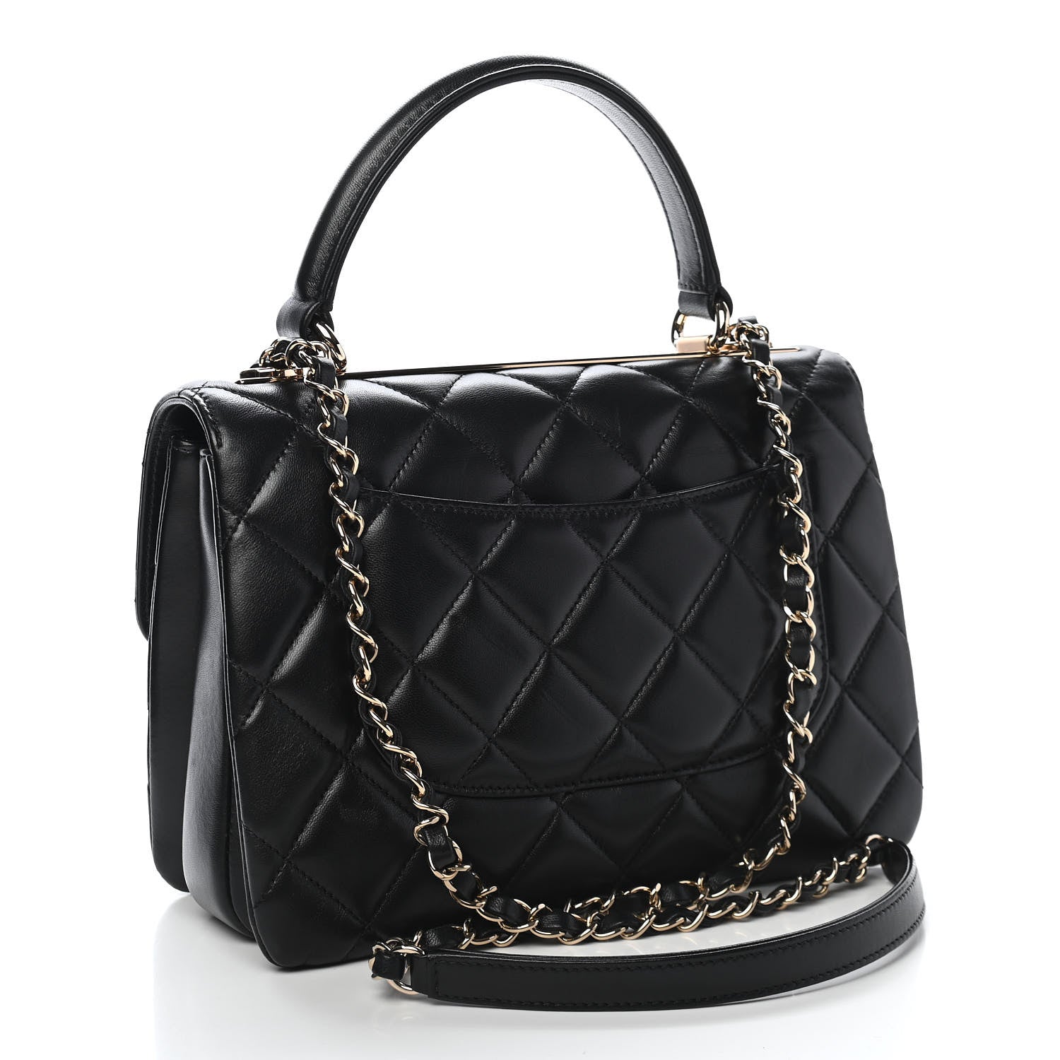 Chanel Lambskin Quilted Small Trendy CC Dual Handle Flap Bag Black 3 of 10