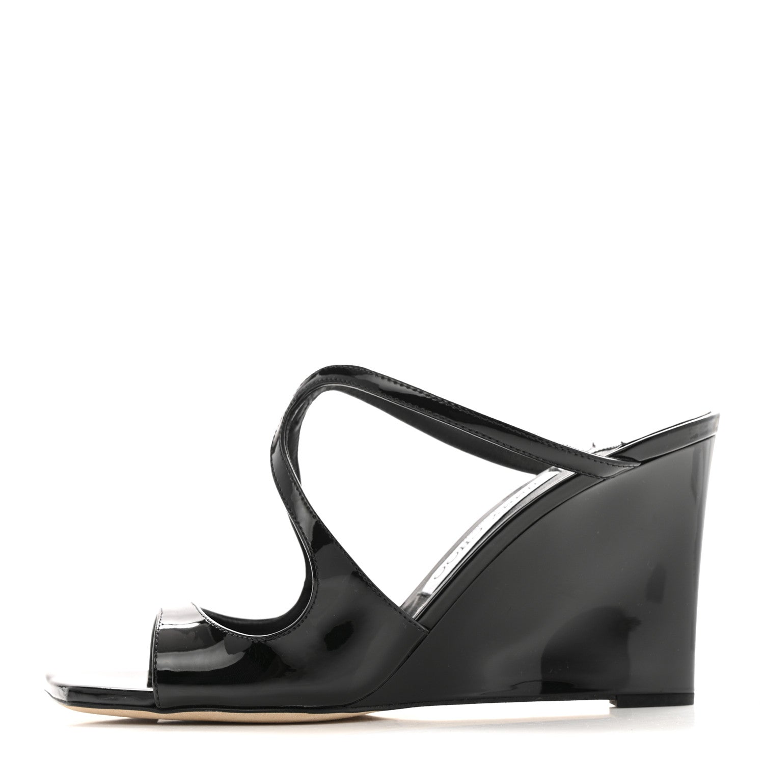 Jimmy Choo Patent Anise 85 Wedge 37 Black 1 of 10