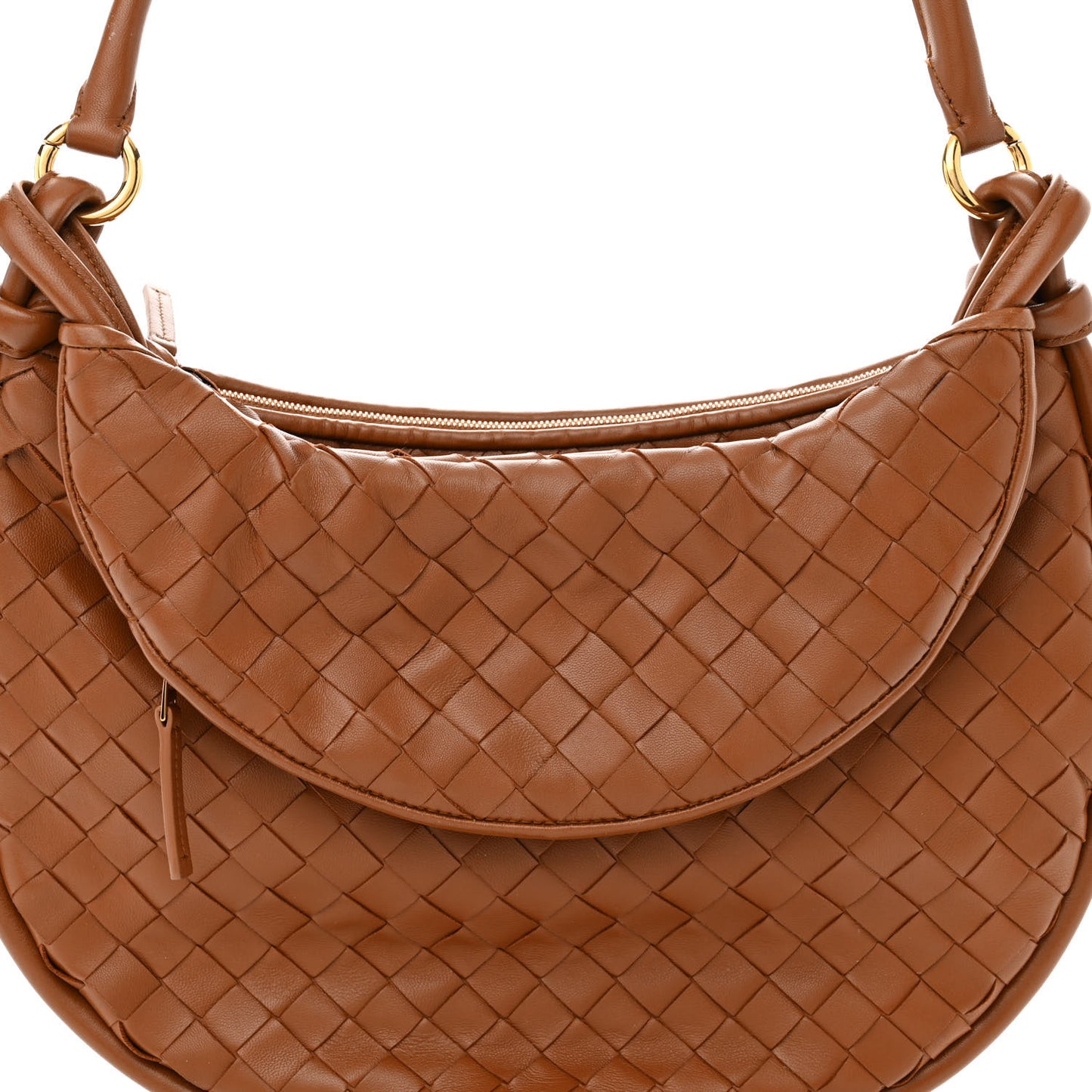 Nappa Intrecciato Medium Gemelli Cognac