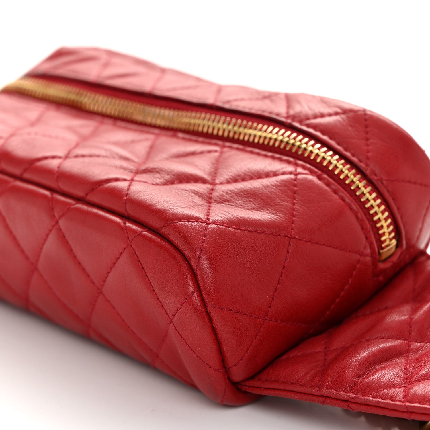 Chanel Lambskin Quilted CC Medallion Waist Belt Bag Red 10 of 12