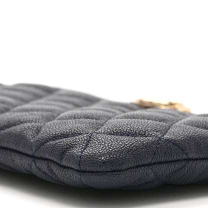 Chanel Caviar Quilted Small Zipped Boy Pouch Navy Blue 10 of 10