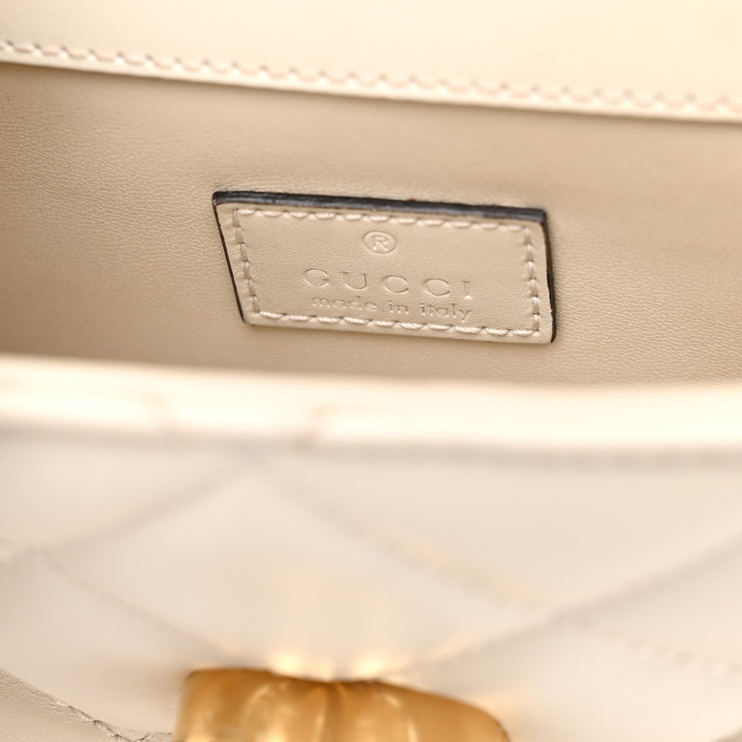 Gucci Calfskin Quilted Mini Deco Shoulder Bag Mystic White 6 of 13
