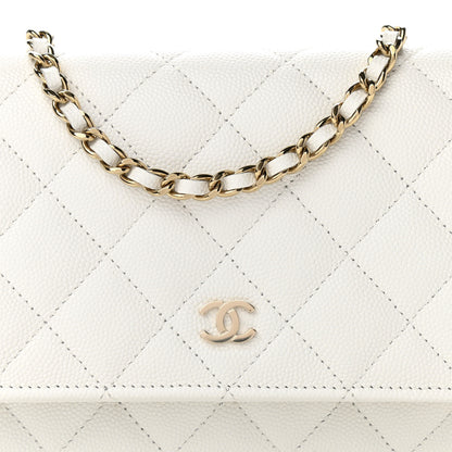 Chanel Caviar Quilted Wallet On Chain WOC White 9 of 12
