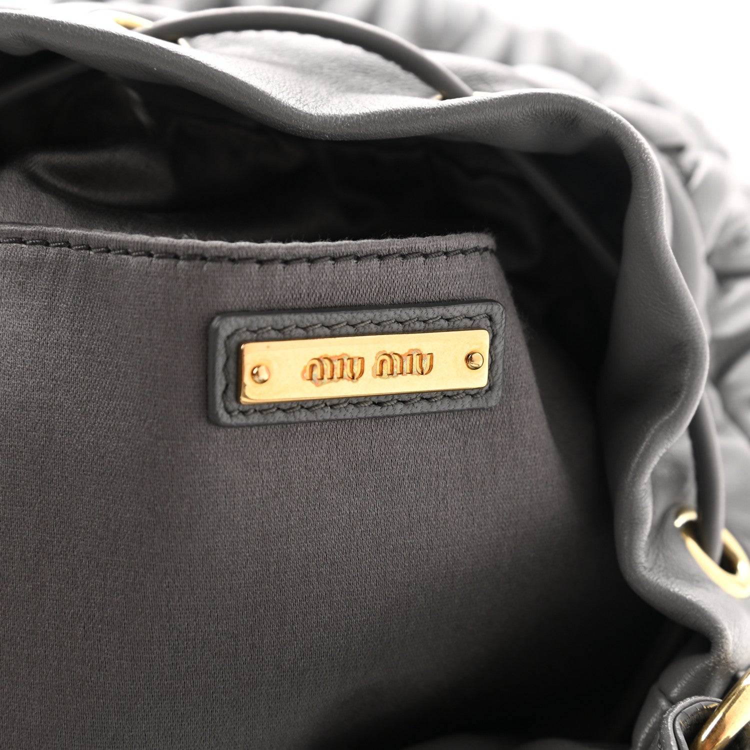 Miu Miu Nappa Matelasse Small Bucket Bag Marmo 5 of 5