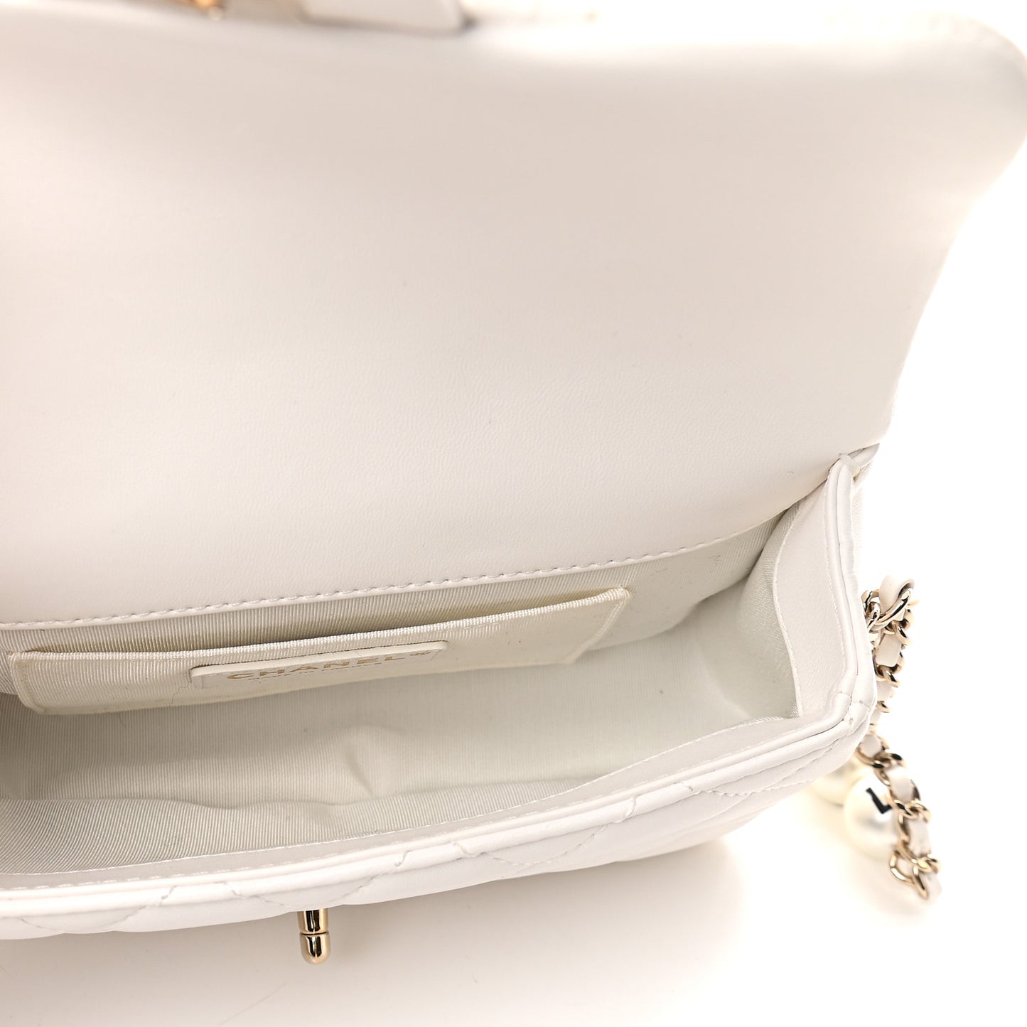 Lambskin Quilted Small My Precious Flap White
