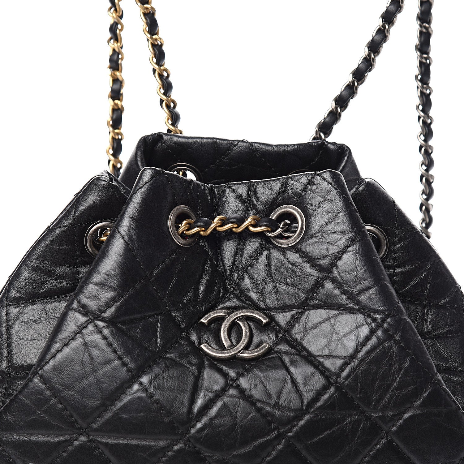 Chanel Aged Calfskin Quilted Small Gabrielle Backpack Black 9 of 10