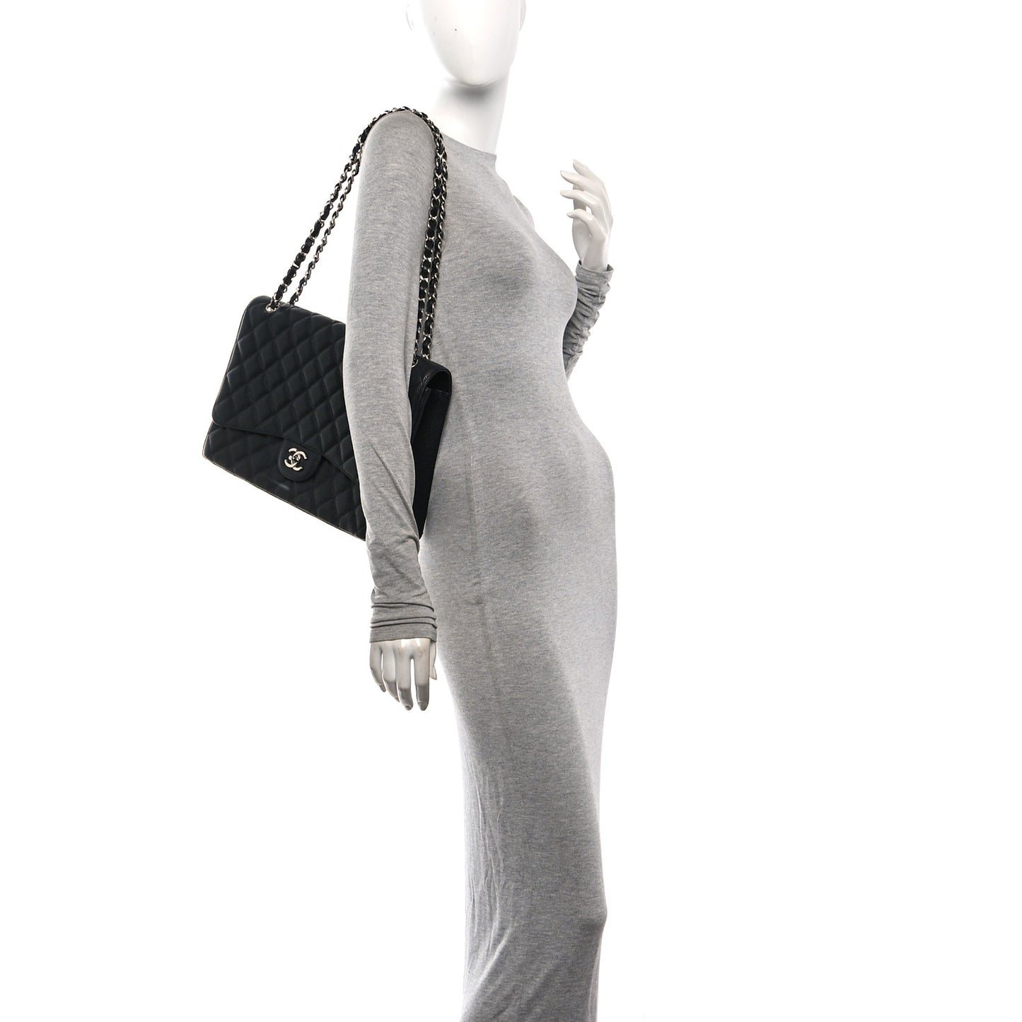 Caviar Quilted Maxi Single Flap Black