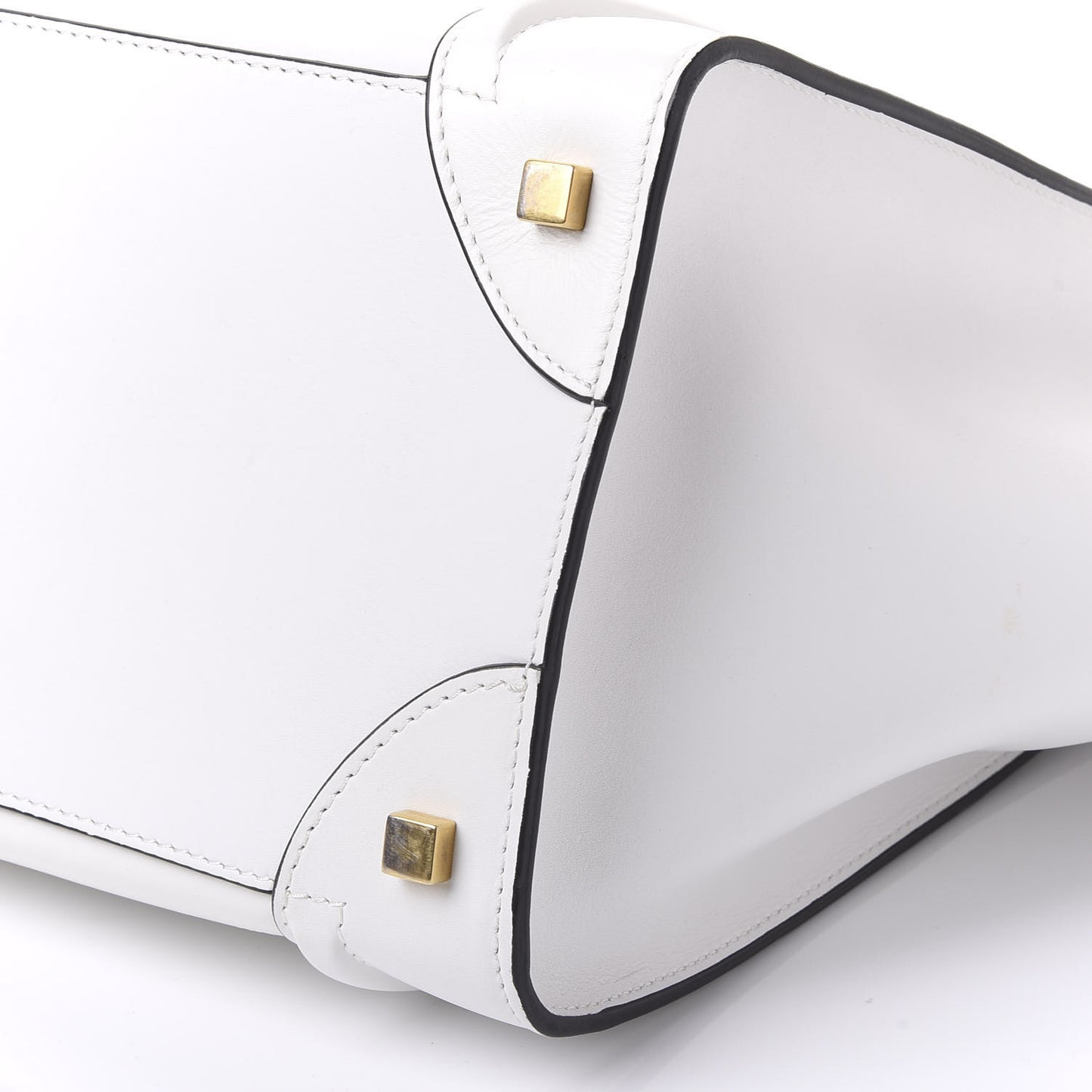 Satin Calfskin Mini Bi-Color Luggage White Black