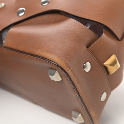 Prada Vitello Studded Cross Shoulder Bag Nocciolo 12 of 15