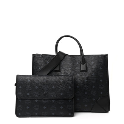 MCM Visetos Large Munchen Tote Black 3 of 12