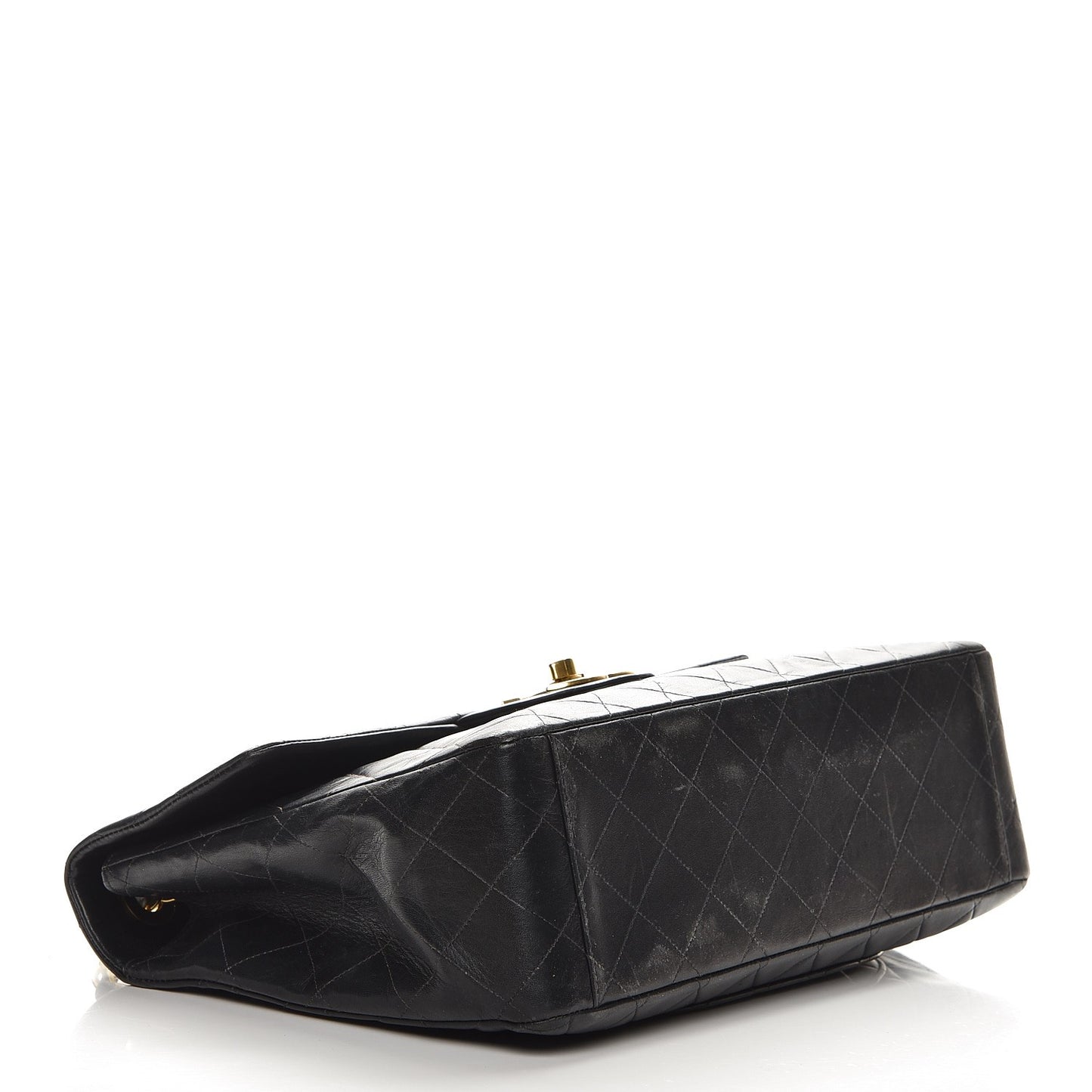 Lambskin Quilted XL Jumbo Single Flap Black