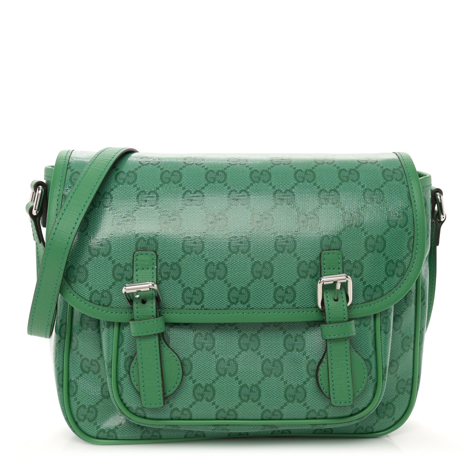 Gucci Monogram GG Childrens Messenger Bag Green 1 of 10