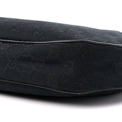 Gucci Monogram Medium Half Moon Hobo Black 9 of 13
