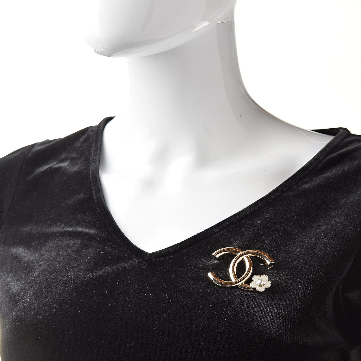 Chanel Metal CC Camellia Brooch Light Gold 2 of 6