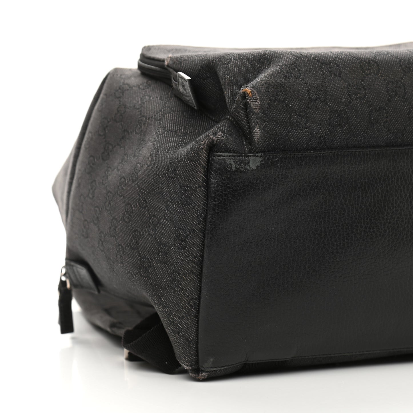 Denim Monogram Medium Backpack Black
