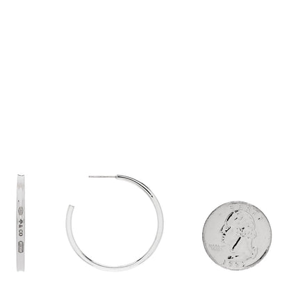 Tiffany Sterling Silver Medium Narrow 1837 Hoop Earrings 2 of 4
