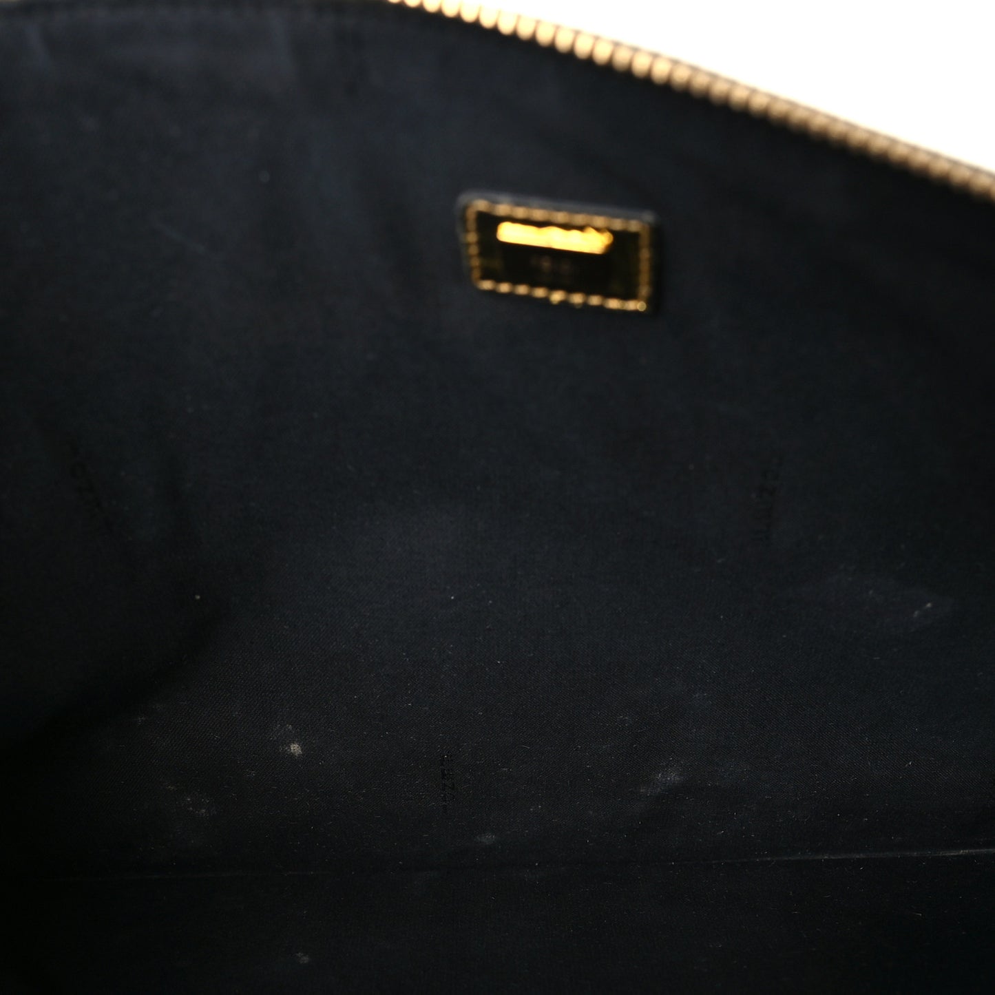 Laminated Craquele Lambskin Large Flat Pouch  Gold