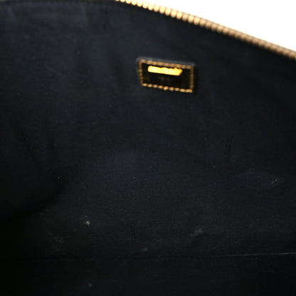 Fendi Laminated Craquele Lambskin Large Flat Pouch  Gold 5 of 8