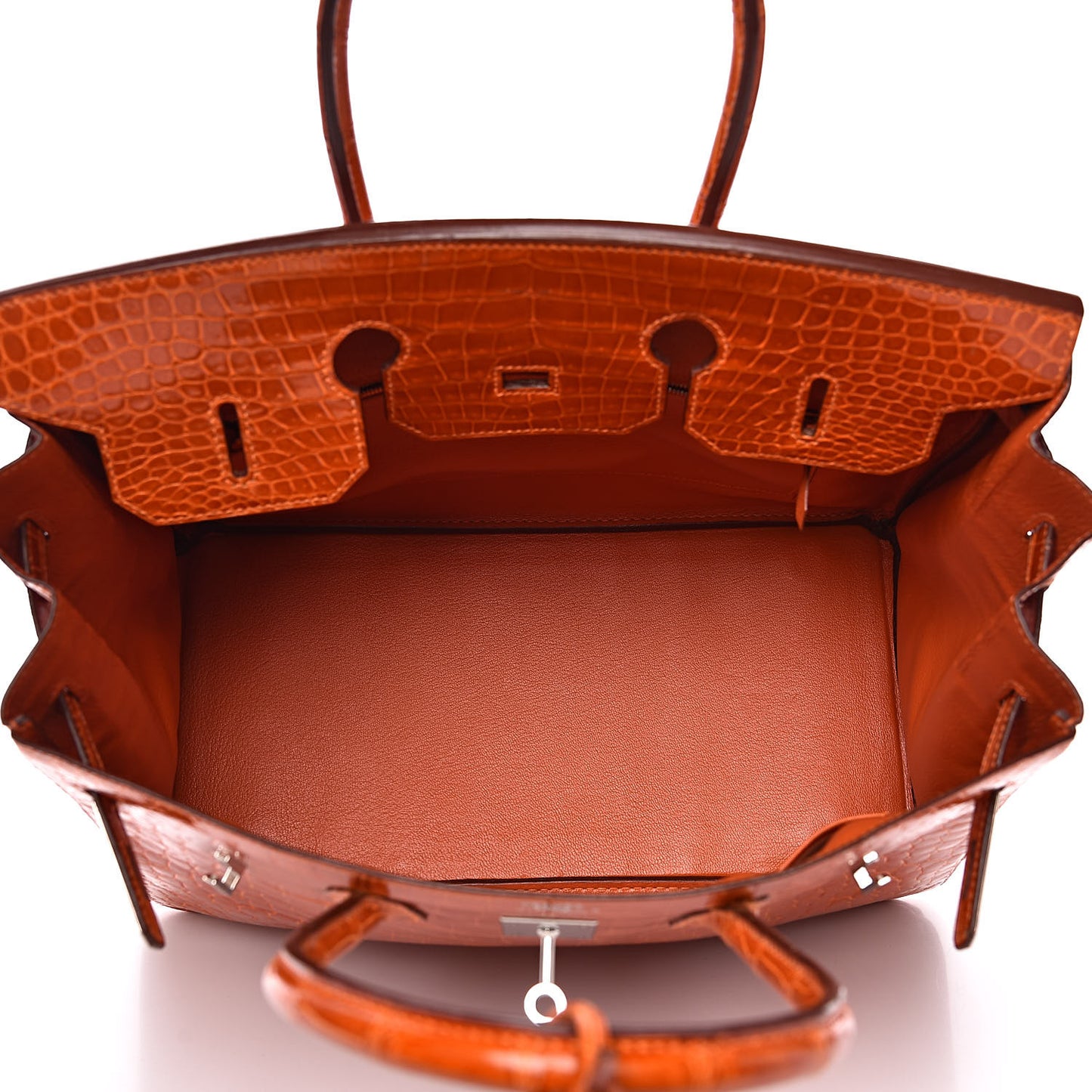 Shiny Porosus Crocodile Birkin 35 Orange