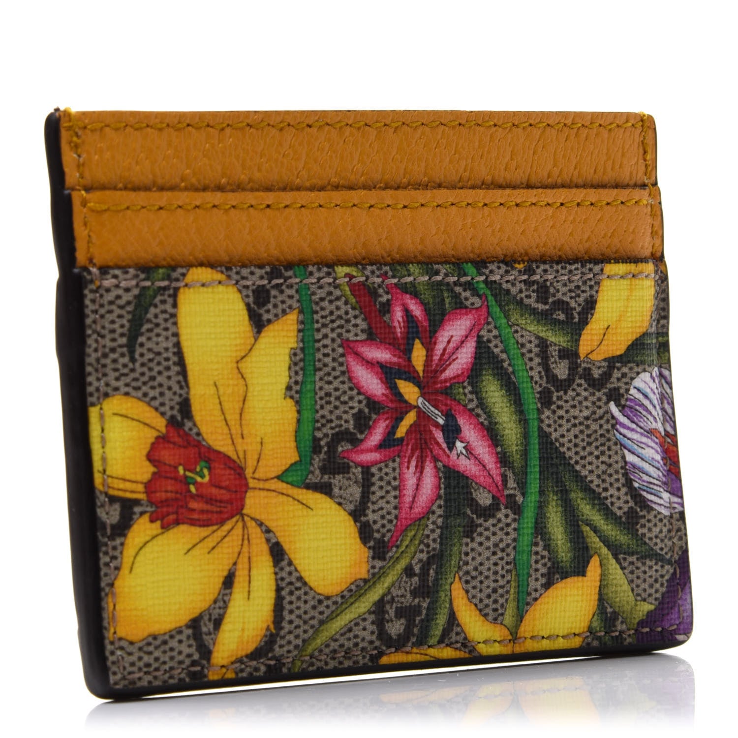 Gucci GG Supreme Monogram Flora Web Ophidia Card Holder Beige Multicolor Crop 3 of 8