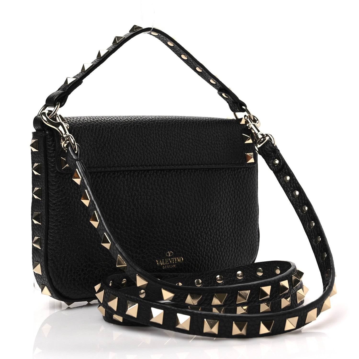Valentino Garavani Grainy Calfskin Rockstud Crossbody Pouch Black 2 of 6
