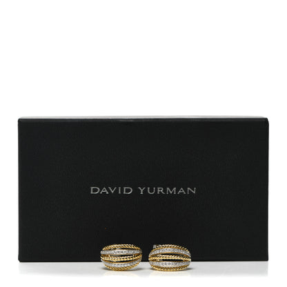 David Yurman 18K Yellow Gold Diamond Lantana Cable Earrings 4 of 4