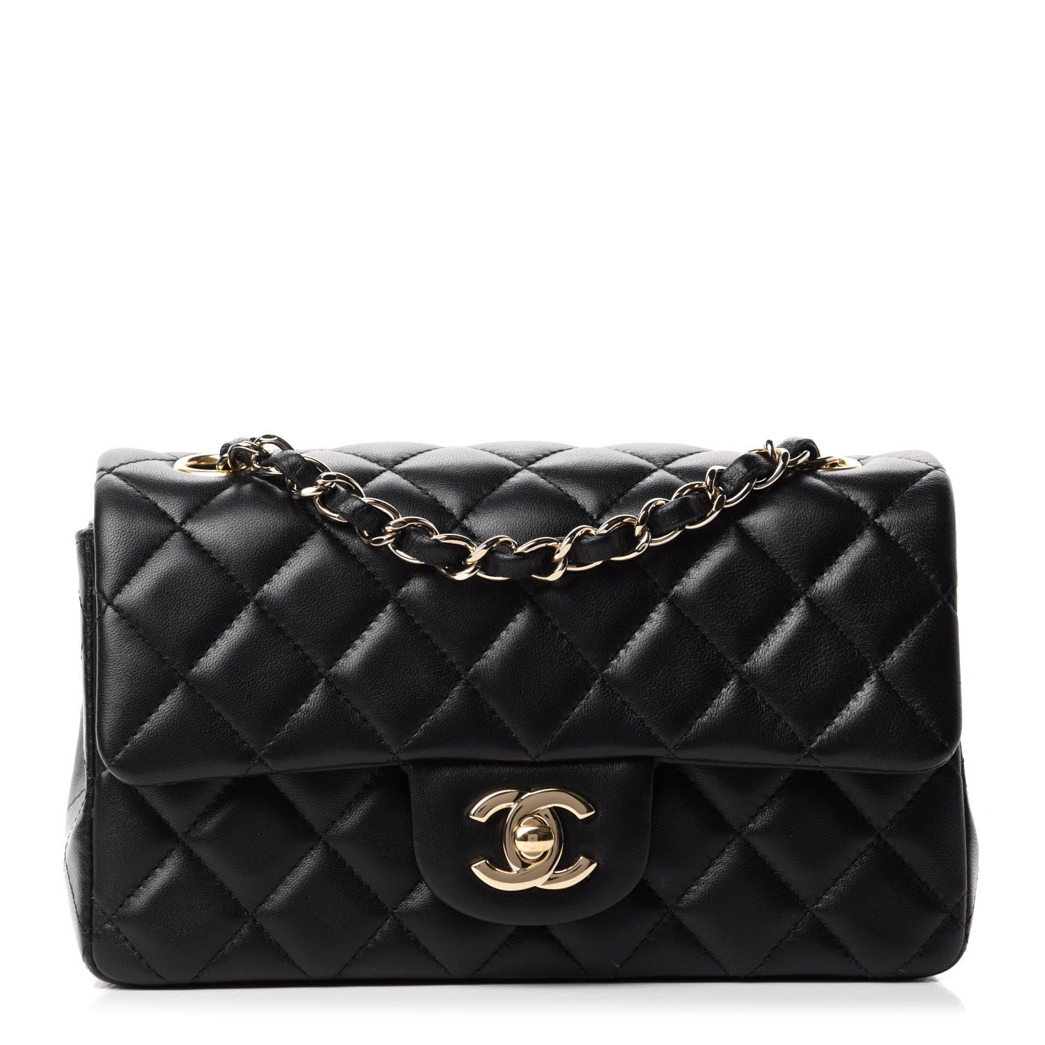 Chanel Lambskin Quilted Mini Rectangular Flap Black 1 of 11