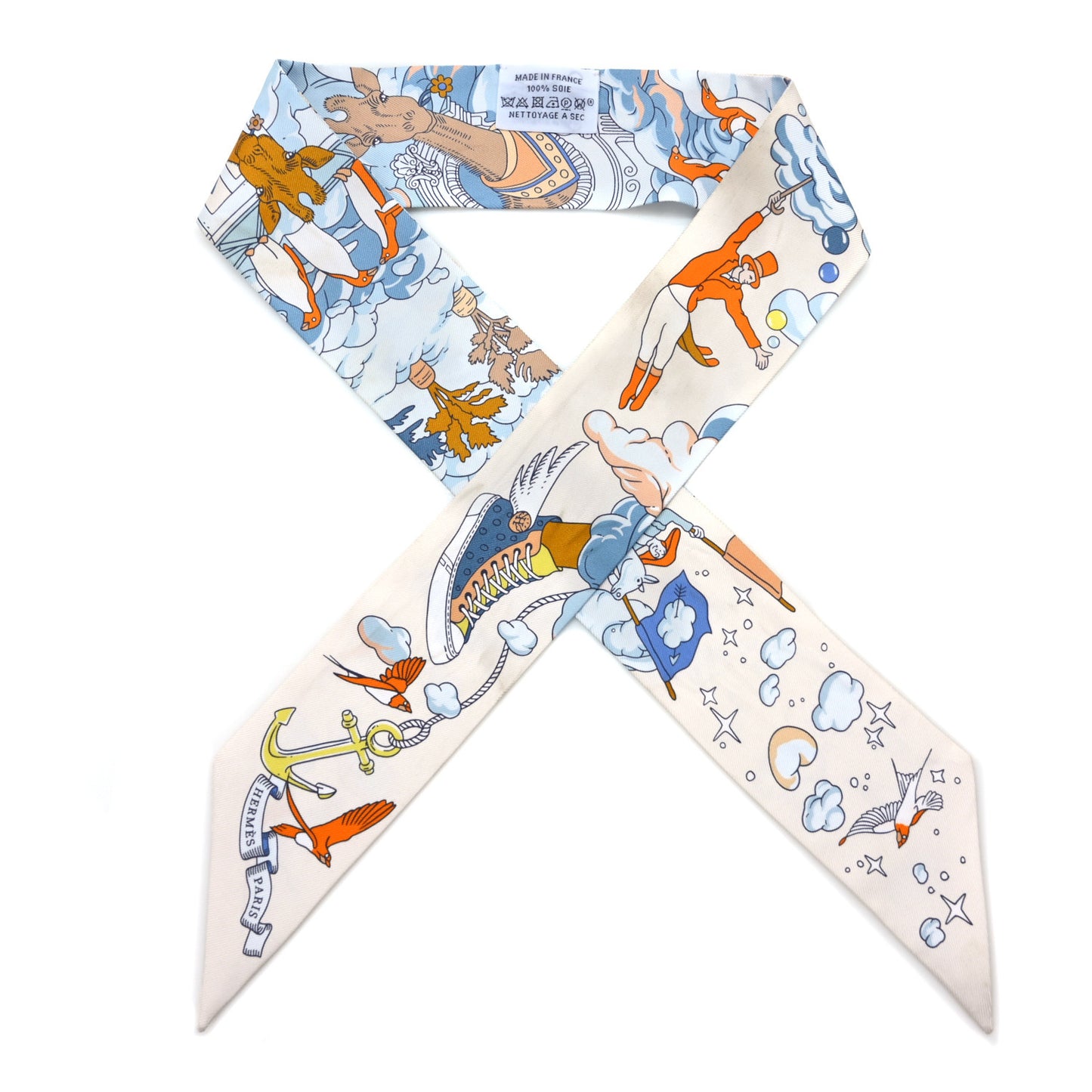 Silk Sur Mon Nuage Twilly Creme Bleu Ciel Orange
