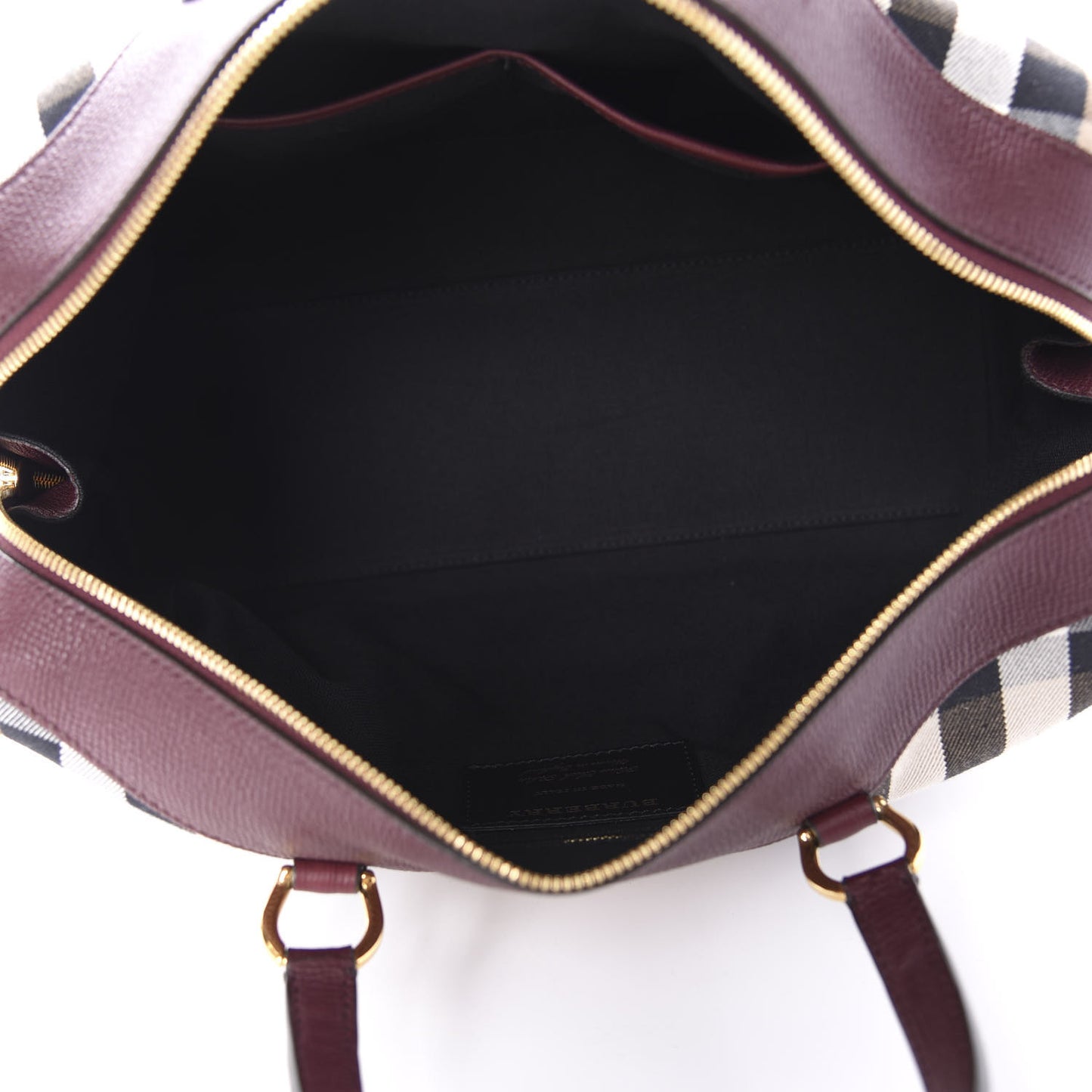 House Check Derby Calfskin Medium Alchester Bowling Bag Mahogany Red