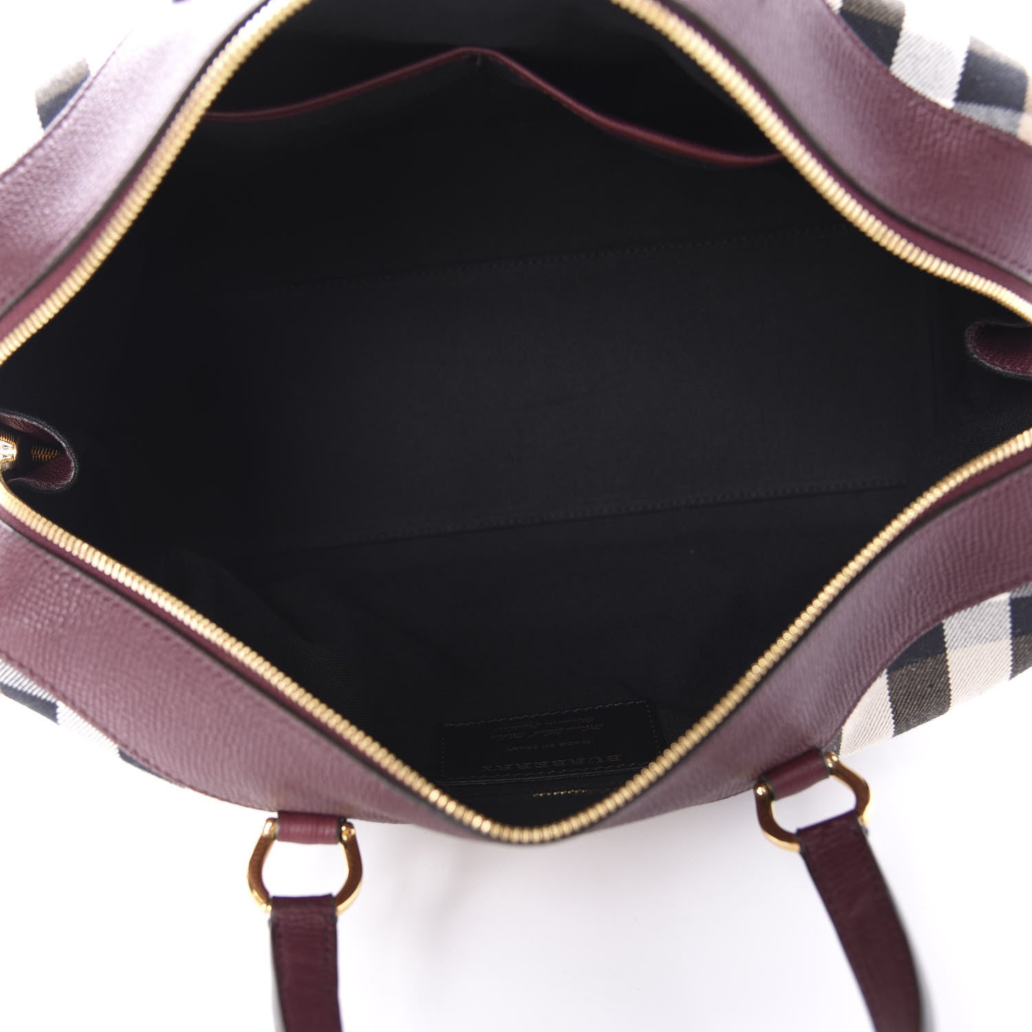 Burberry House Check Derby Calfskin Medium Alchester Bowling Bag Mahogany Red 5 of 9