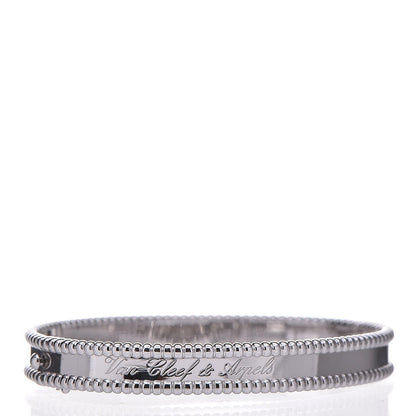 Van Cleef & Arpels 18K White Gold Perlee Signature Bangle Bracelet M 1 of 8