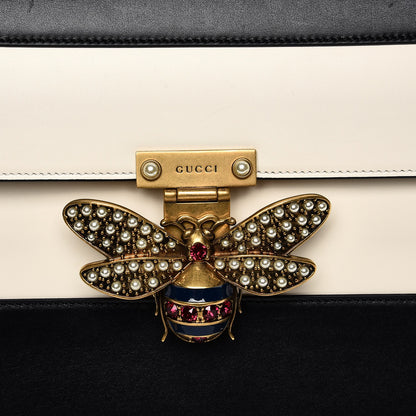 Gucci Calfskin Sylvie Web Large Queen Margaret Top Handle Bag Black Mystic White 8 of 10