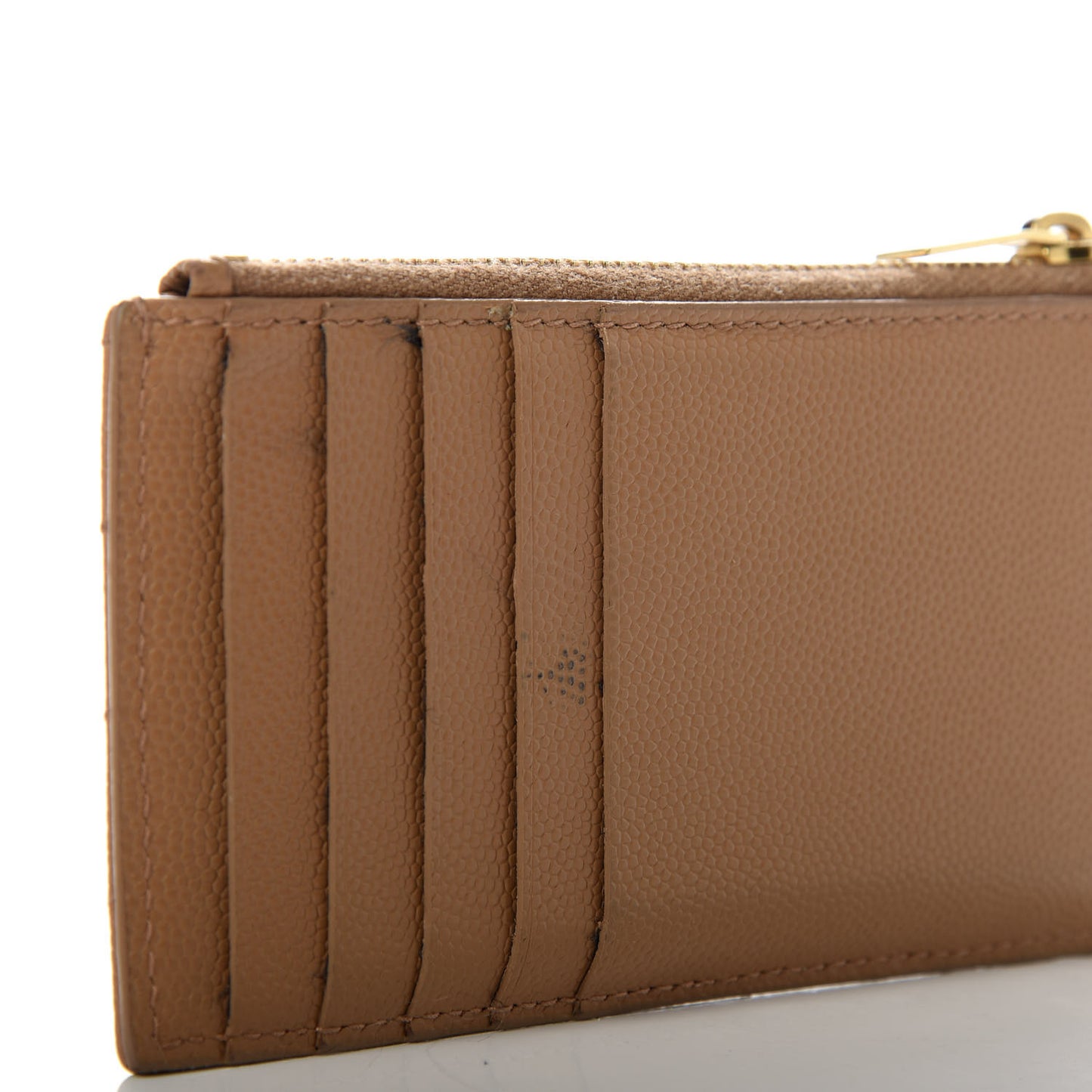 Grain De Poudre Matelasse Chevron Monogram Fragments Zippered Card Case Cork