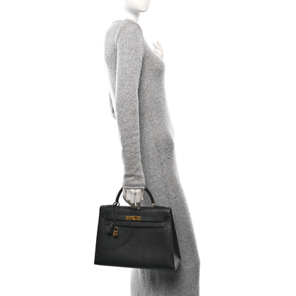 Hermes Courchevel Kelly Sellier 32 Bleu Indigo 2 of 14