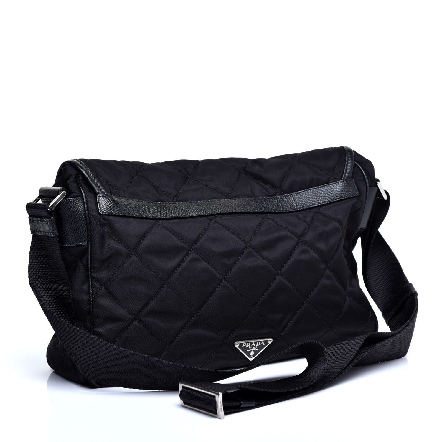 Prada Nylon Tessuto Impuntu Quilted Messenger Black 3 of 12