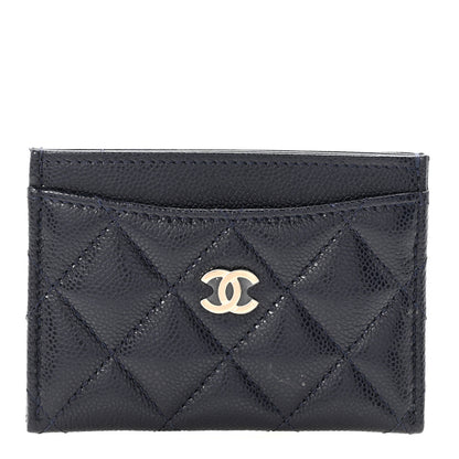 Chanel Caviar Quilted Card Holder Navy 1 of 8