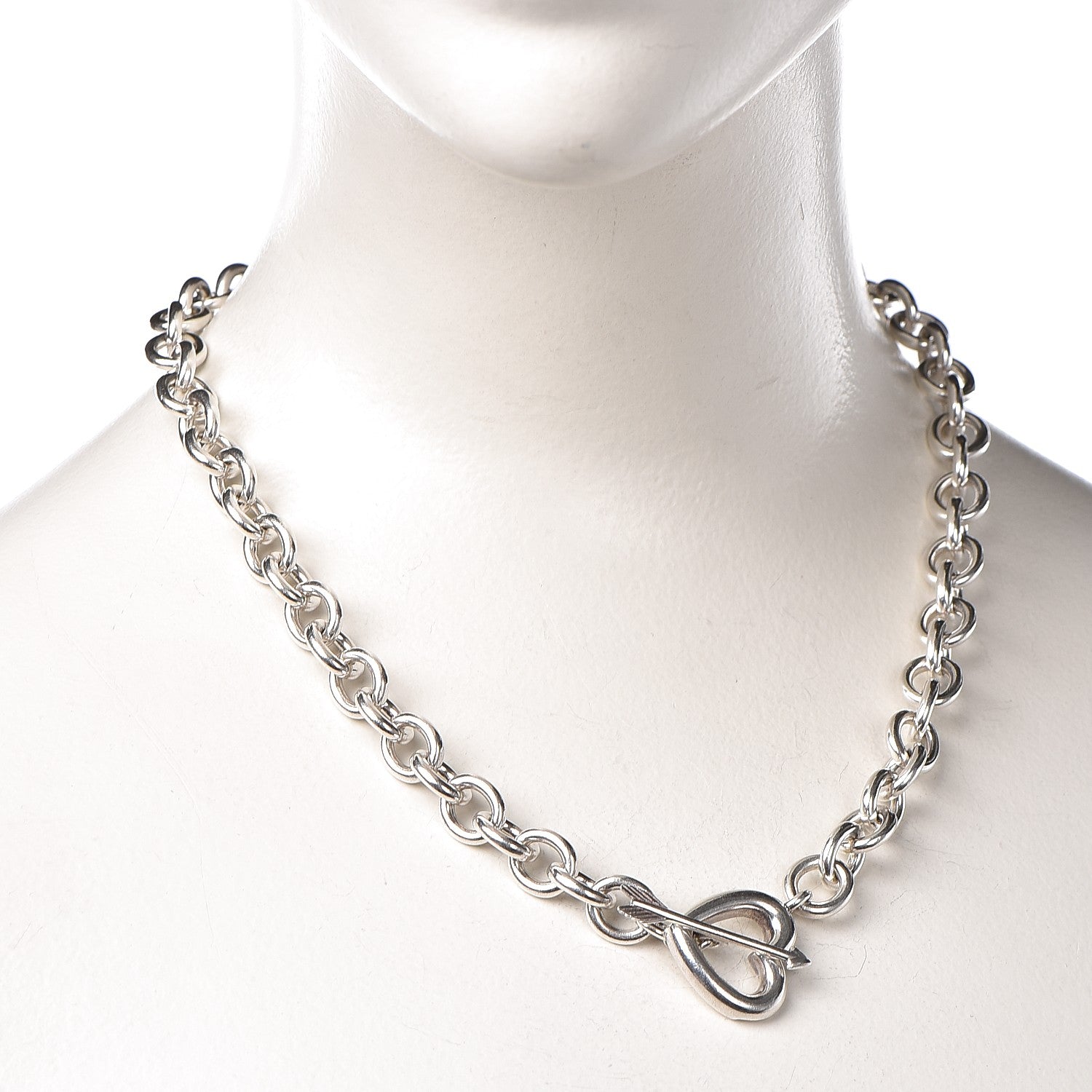Tiffany Sterling Silver Heart and Arrow Toggle Necklace 2 of 5