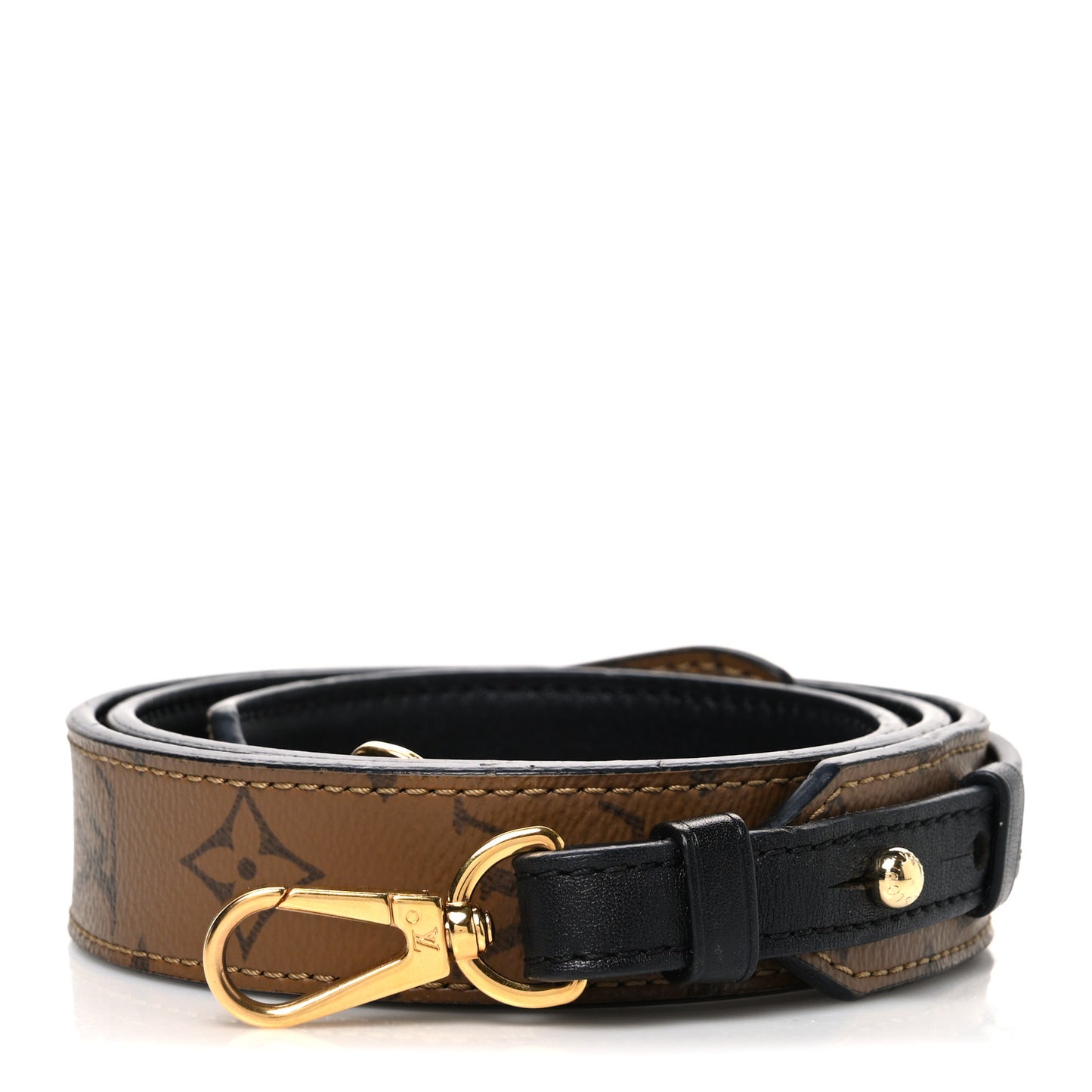 Reverse Monogram Bandouliere Shoulder Strap XL Black