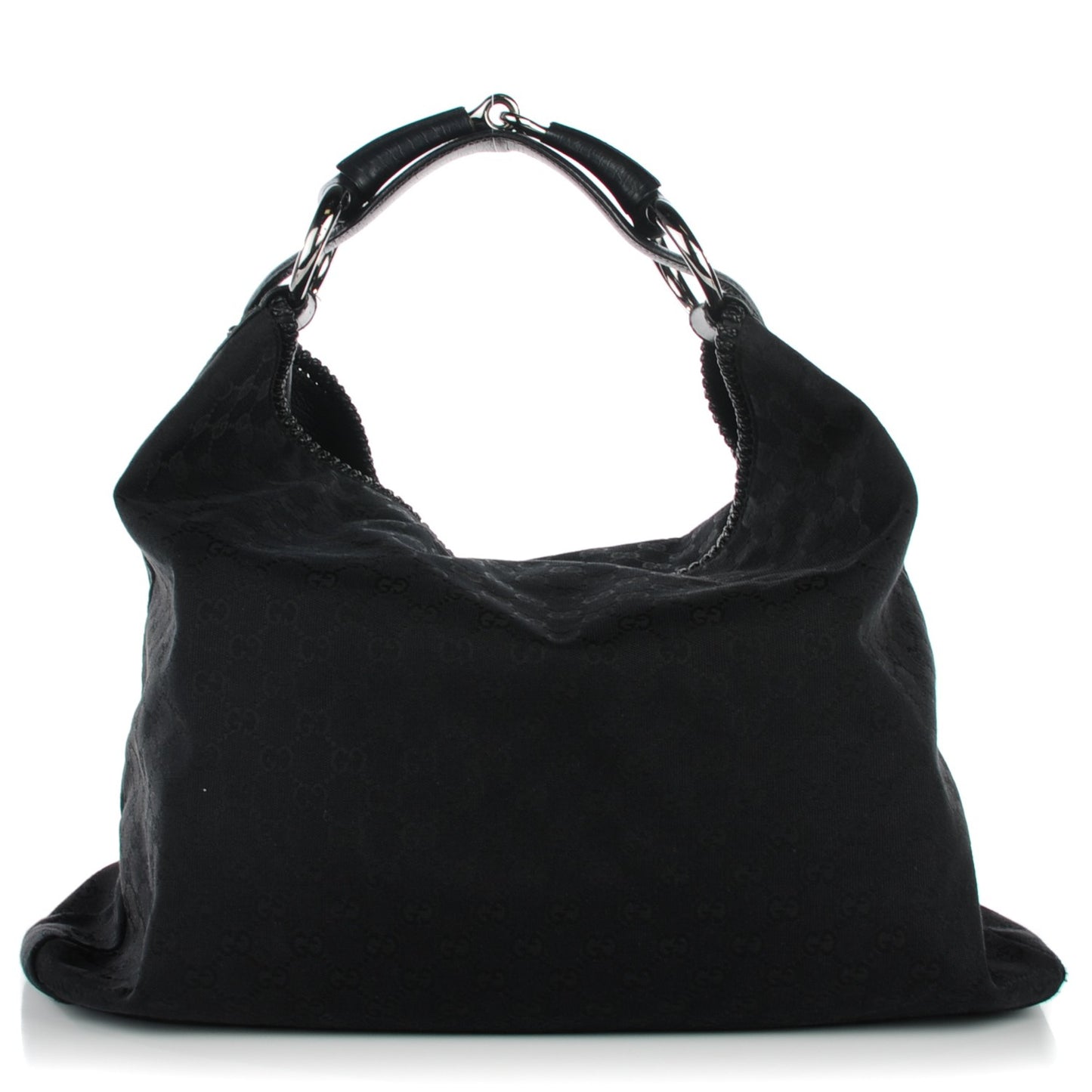 Monogram Large Horsebit Chain Hobo Black