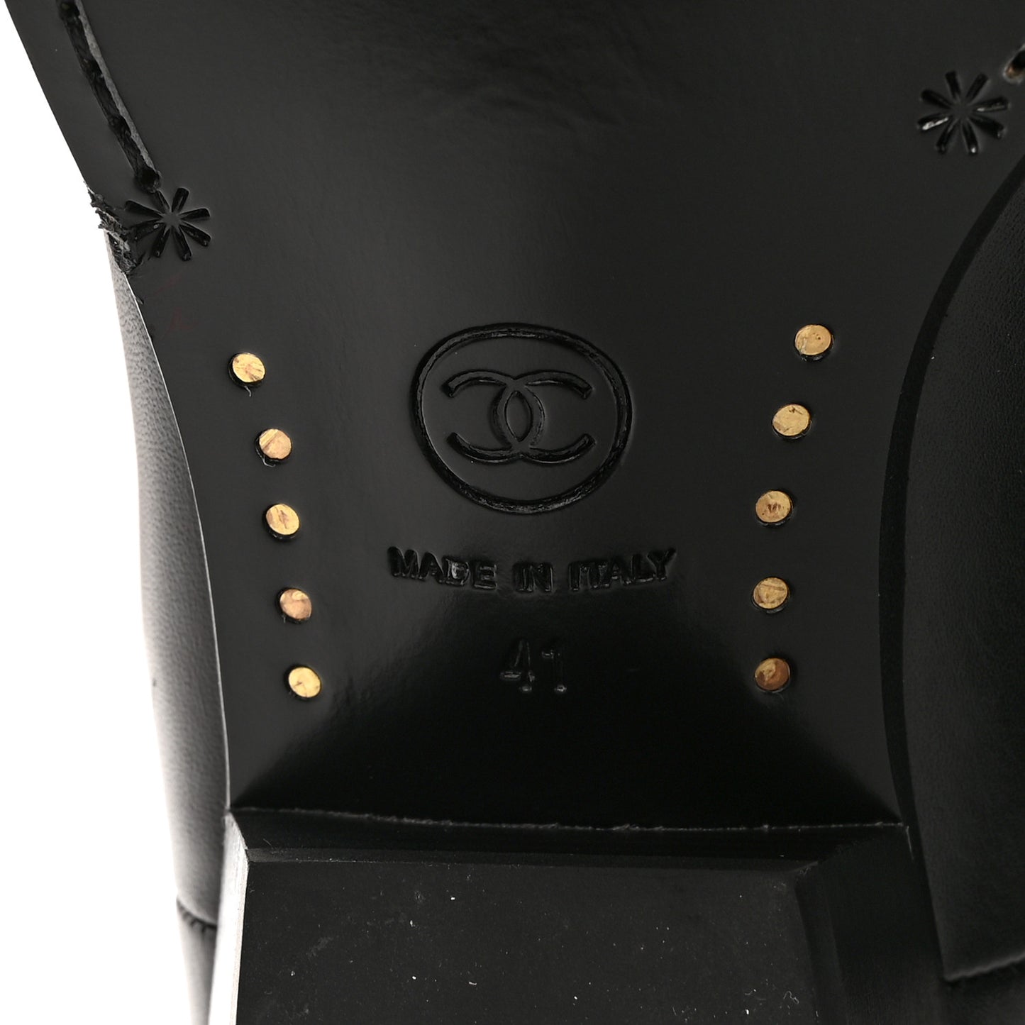 Calfskin CC High Boots 41 Black