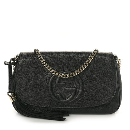 Gucci Pebbled Calfskin Medium Soho Flap Crossbody Black 1 of 10