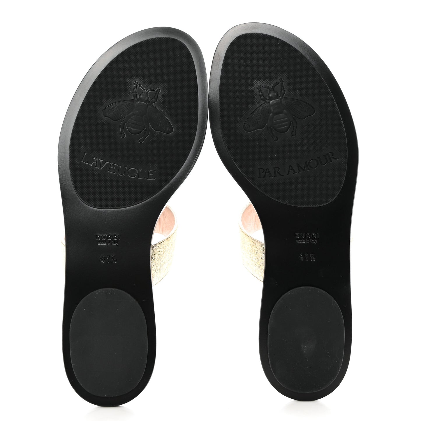 Nappa Silk Galassia GG Marmont Thong Flat Sandals 41.5 Platino