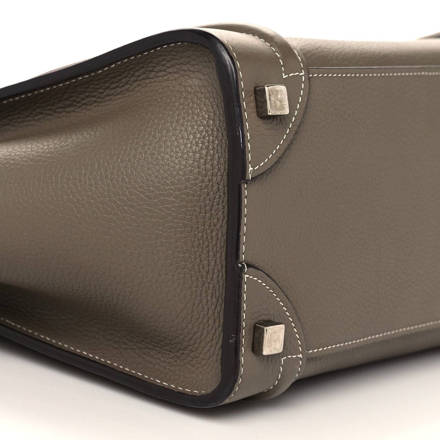 Celine Drummed Calfskin Micro Luggage Souris 7 of 8