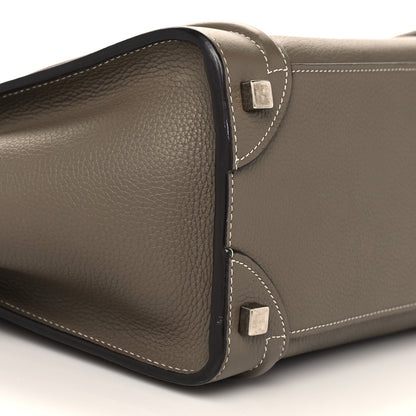 Celine Drummed Calfskin Micro Luggage Souris 7 of 8