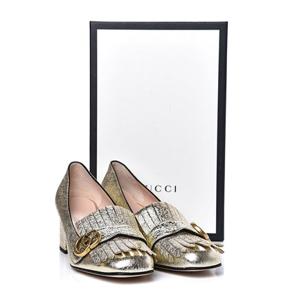 Gucci Galassia GG Marmont Fringe 50mm Loafer Pumps 39 Platino 11 of 11