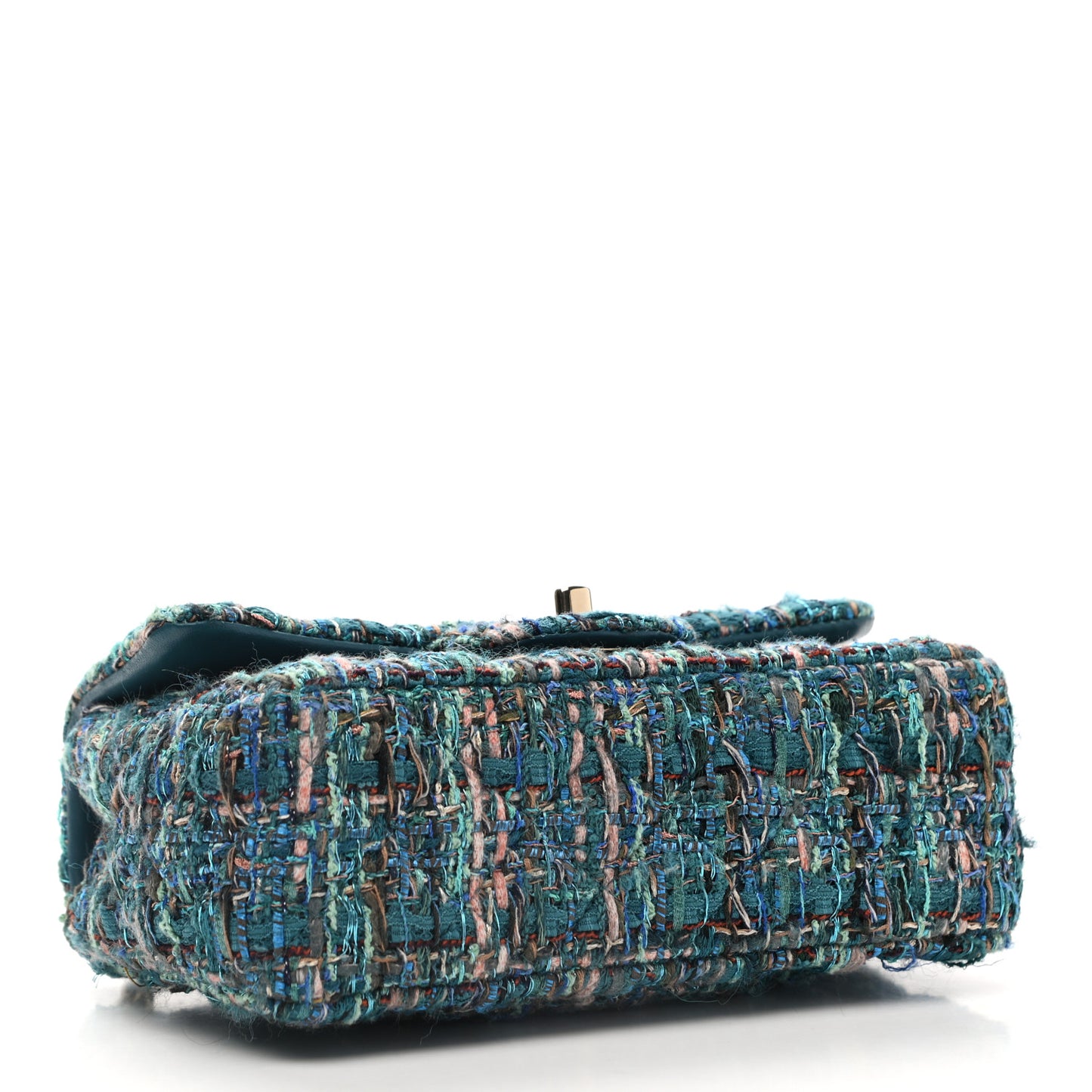 Tweed Quilted Egyptian Mini Rectangular Flap Turquoise