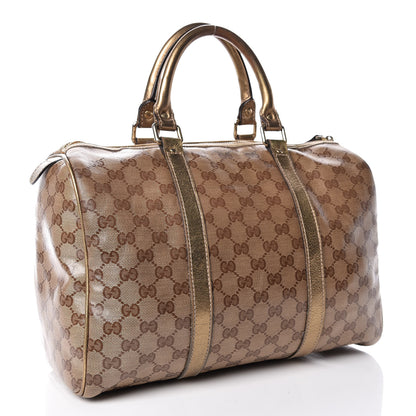 Gucci Crystal Monogram Medium Joy Boston Gold 3 of 26